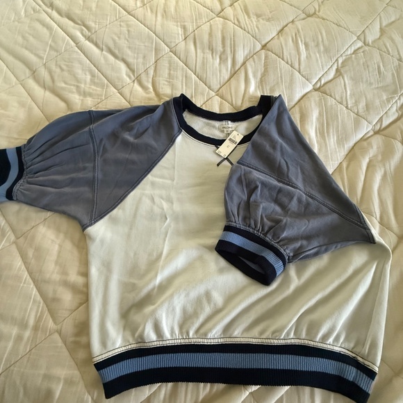 Anthropologie Pilcro Ribbed Raglan Short-Sleeve Sweatshirt - Picture 4 of 5